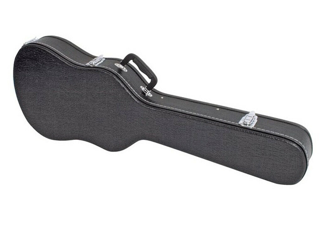 CNB Sg Shaped Guitar Case Plywood Covered Black Vinyl Plush Lined