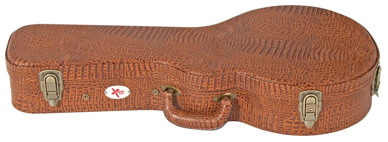 Xtreme HC3086 Shaped F-Style Mandolin Case - Brown Croc Vinyl