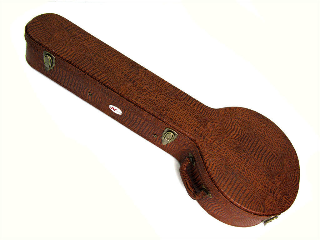 Xtreme Banjo Case Suit 5 and 6 String Banjos Brown Croc Vinyl Finish