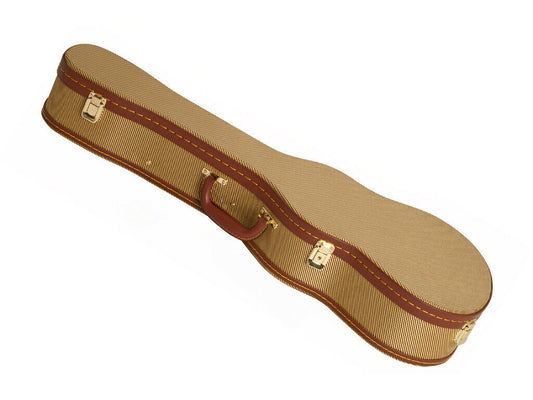 Xtreme Bass Ukulele Hard Case Vintage Yellow Tweed Plush Lined