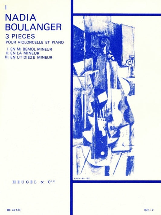 Boulanger - 3 Pieces No 1 In E Flat Minor Cello/Piano (Softcover Book)
