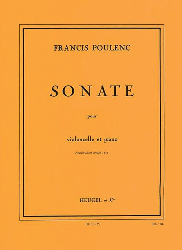 Poulenc - Sonata For Cello/Piano (Softcover Book)