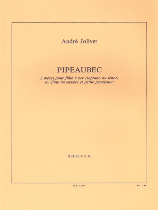 Jolivet - Pipeaubec For Flute And Percussion (Softcover Book)