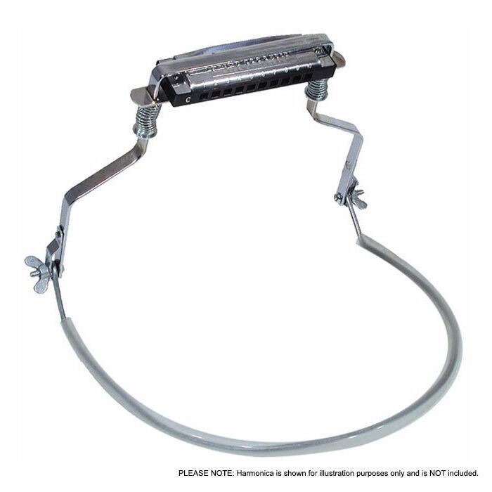 Hohner HH01 10-Hole Diatonic Harmonica Holder with Metal Neck Brace and Spring Clamp