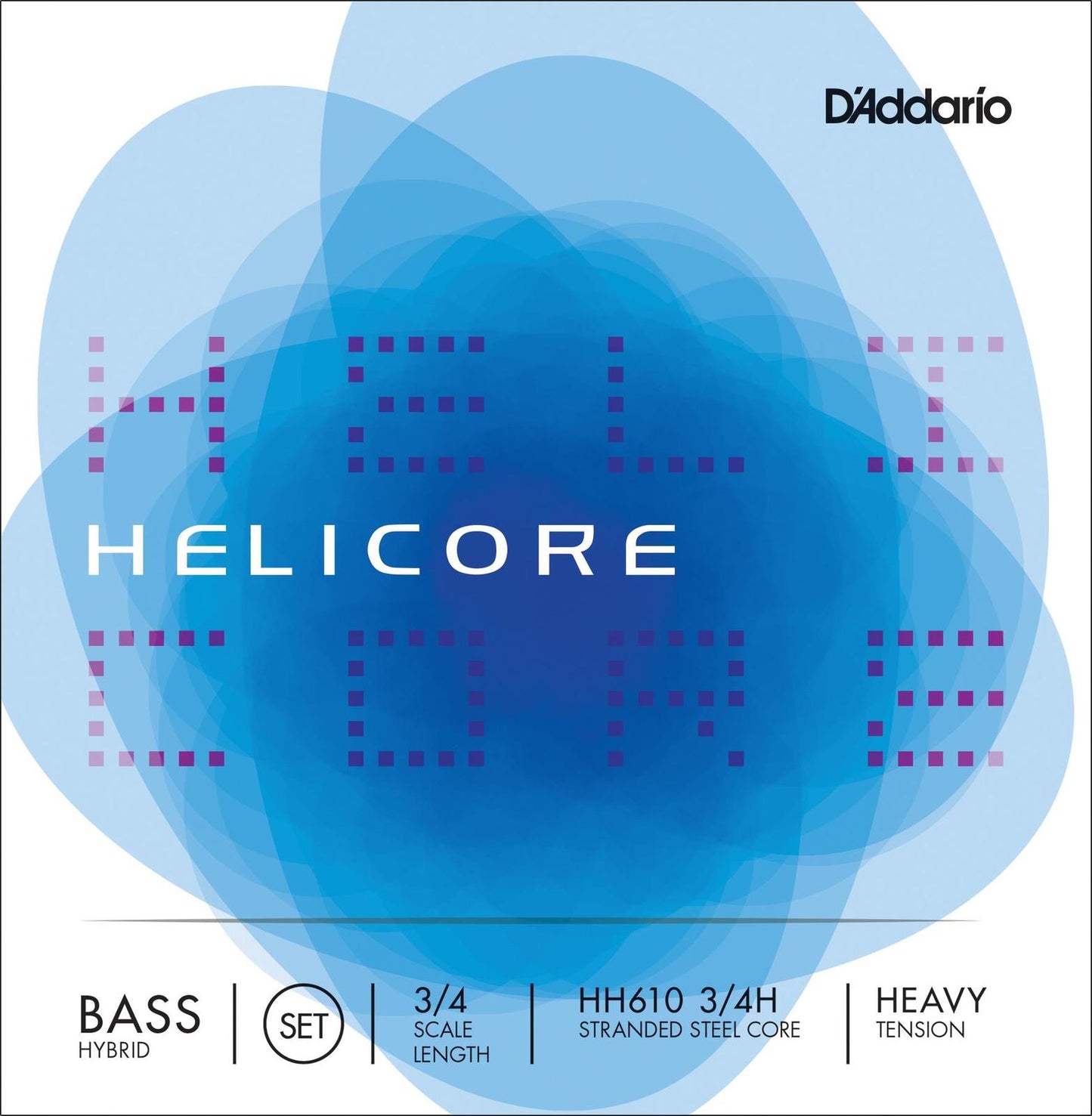 D'Addario Helicore Hybrid Bass String Set, 3/4 Scale, Heavy Tension