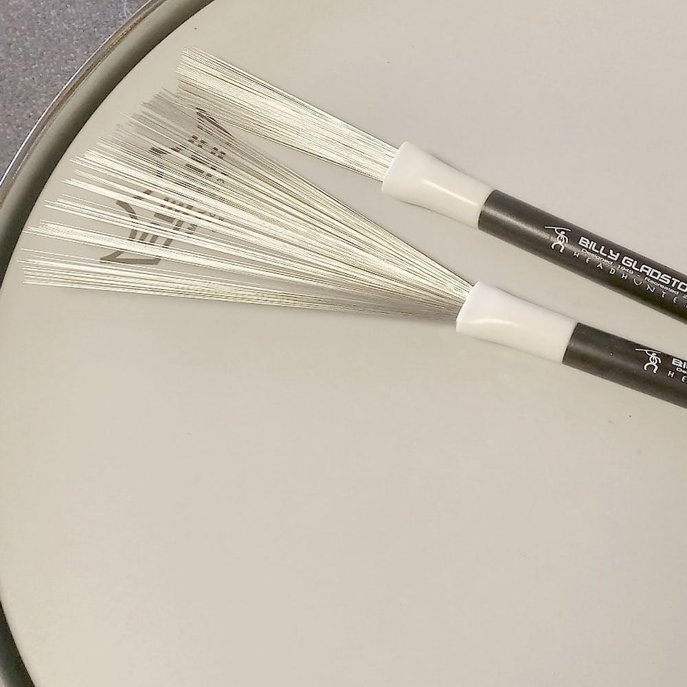 Headhunters Billy Gladstone Double-Ended Hybrid Drum Brushes - 1 Pair with Vintage and Heavy Weight Wire — view 4