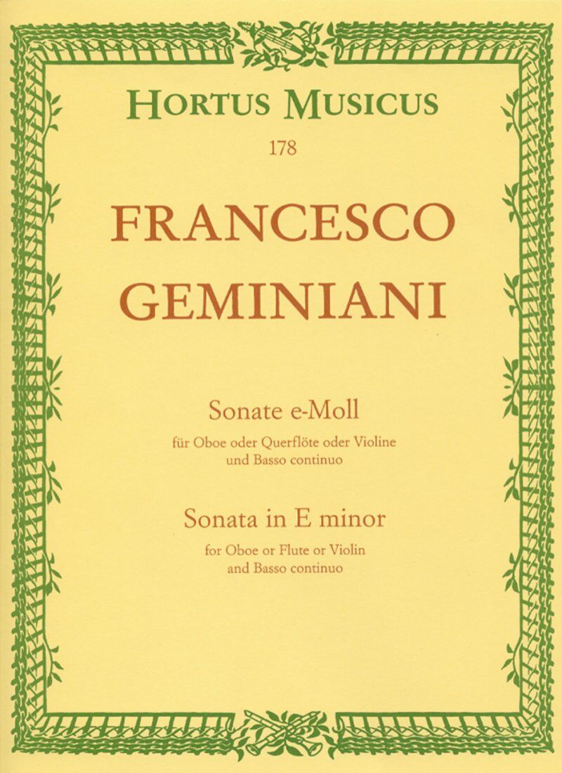 Geminiani - Sonata in E Minor for Oboe, Flute, Violin & Piano