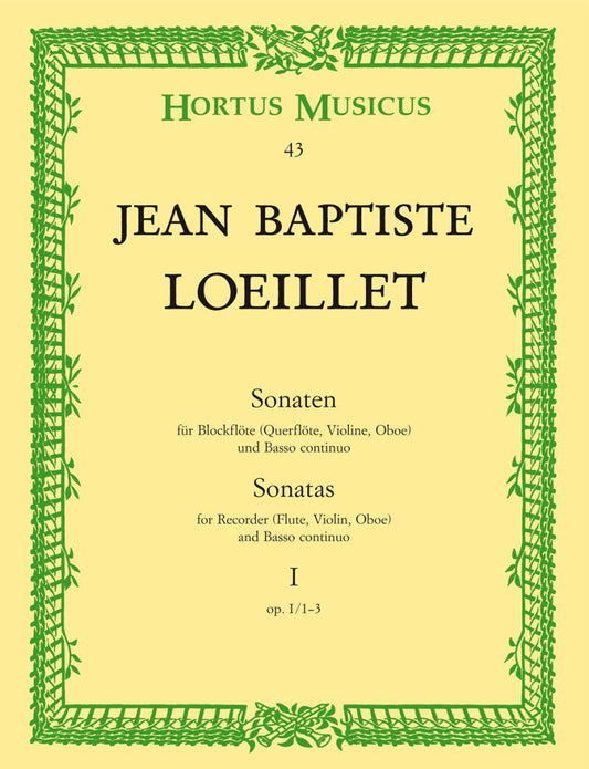 Sonatas BK 1 Op 1 No 1 A Minor No 2 D Minor No 3 G for Recorder - Barenreiter, 1 Page