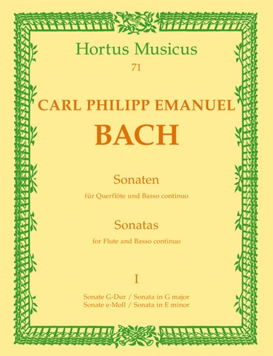 Sonatas Book 1 G Wq 123 E Wq 124 Flute Piano Book