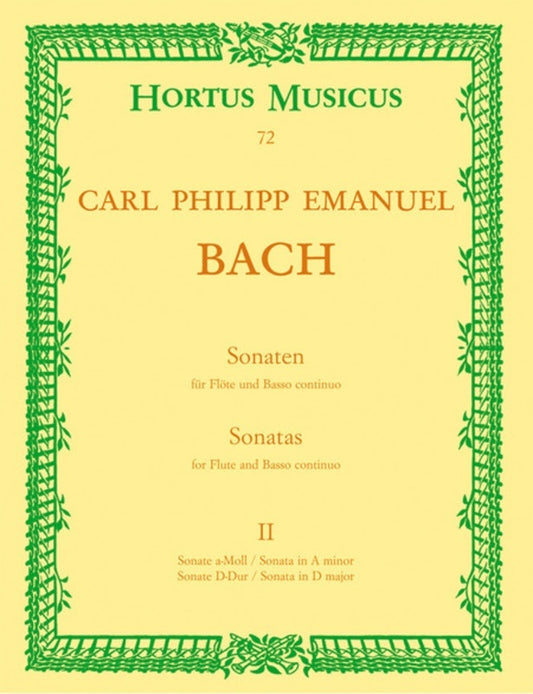 Cpe Bach - Sonatas Vol 2 For Flute/Basso Continuo (Softcover Book)