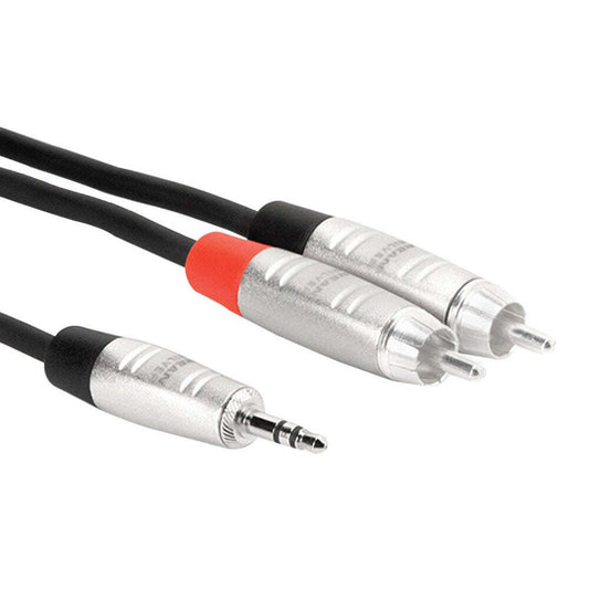 Hosa Pro Stereo Breakout - REAN 3.5mm TRS to Dual RCA