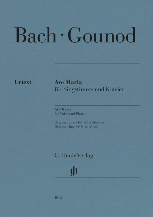 Bach/Gounod - Ave Maria for High Voice and Piano, Urtext Edition, G. Henle Verlag, 9 Pages