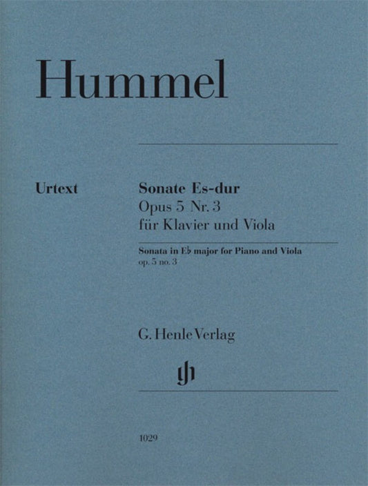Sonata E Flat Op 5 No 3 Viola Piano Urtext (Softcover Book)