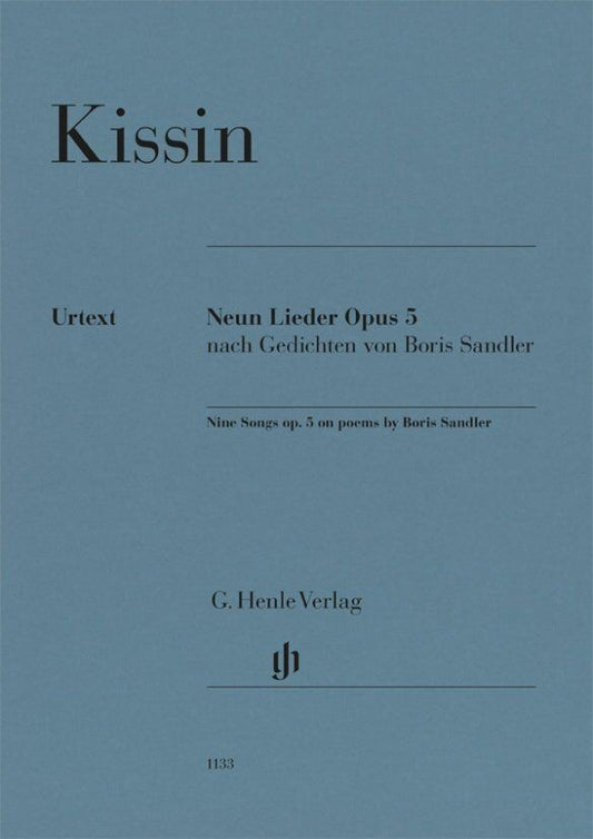 Kissin: Nine Songs Op. 5 on Poems by Boris Sandler - Vocal Edition with Yiddish Texts and Translations