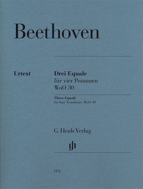 Equali for 4 Trombones by Beethoven - Urtext Edition with Score and Parts
