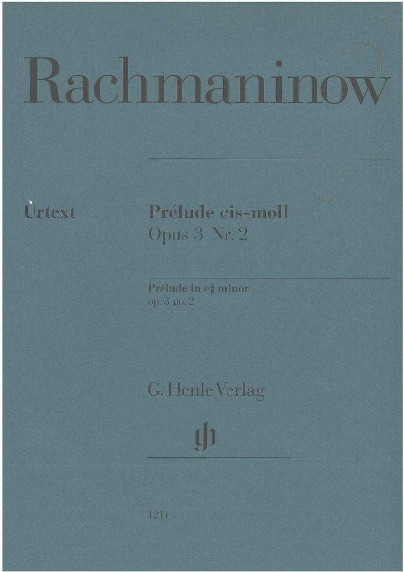 Rachmaninoff Prelude C Sharp Minor Op. 3 No. 2 - Henle Urtext Edition for Piano, 15 Pages