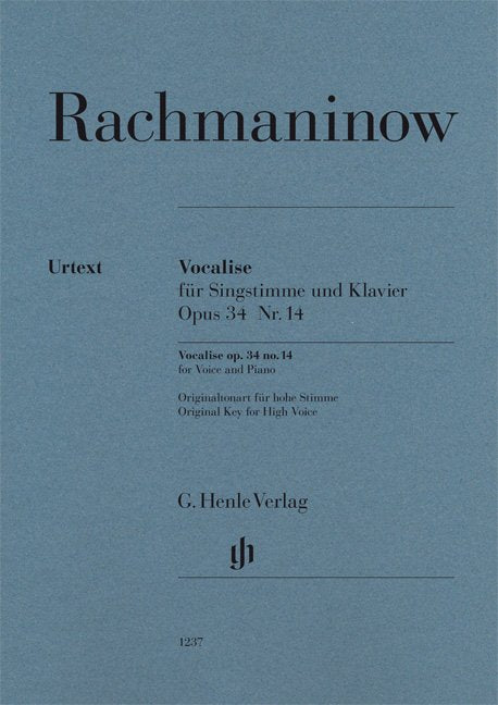 Rachmaninoff: Vocalise, Op. 34 No. 5 — High Voice (G. Henle Verlag)