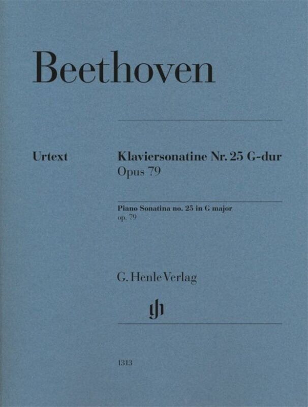 Beethoven Piano Sonatina No. 25 G Major Op. 79 Urtext Edition for Piano Solo, 20 Pages
