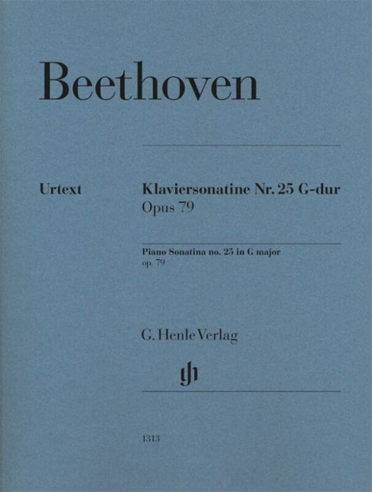 Beethoven Piano Sonatina No. 25 G Major Op. 79 Urtext Edition for Piano Solo, 20 Pages