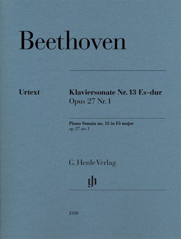 Beethoven Piano Sonata No. 13 in E flat Op. 27 No. 1, G. Henle Verlag Edition, 27 Pages, Fingering & Interpretation by Murray Perahia