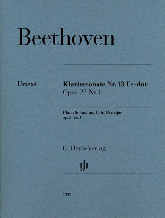Beethoven Piano Sonata No. 13 in E flat Op. 27 No. 1, G. Henle Verlag Edition, 27 Pages, Fingering & Interpretation by Murray Perahia
