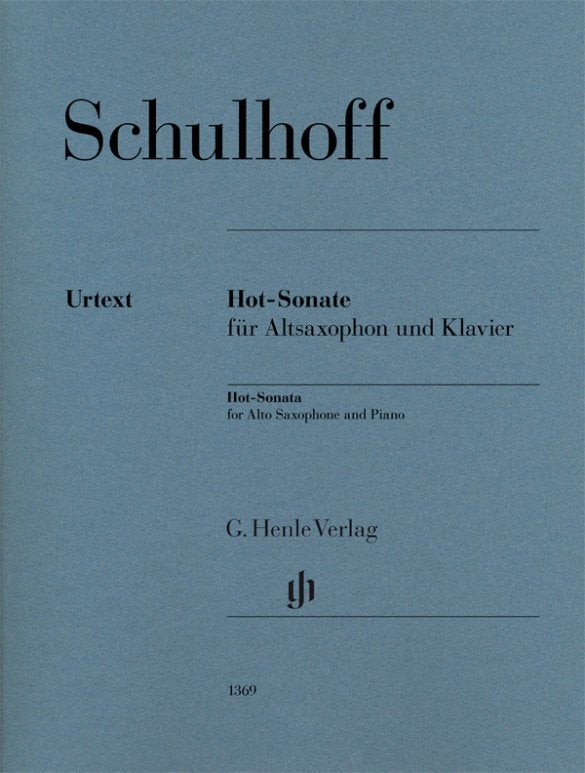 Schulhoff: Hot Sonata — Alto Saxophone & Piano (G. Henle Verlag)