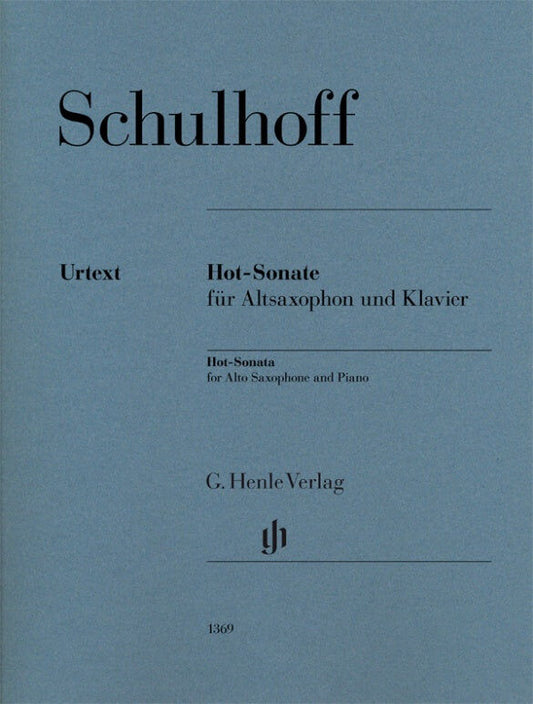 Hot Sonata for Alto Saxophone and Piano by Schulhoff, Edited by Lunte, Henle HN1369