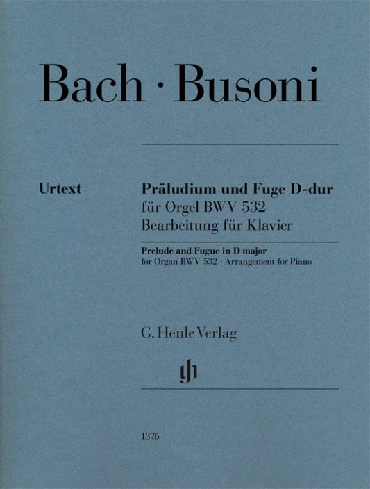 Prelude and Fugue D Major BWV 532 for Piano by Busoni, G. Henle Verlag, 26 Pages