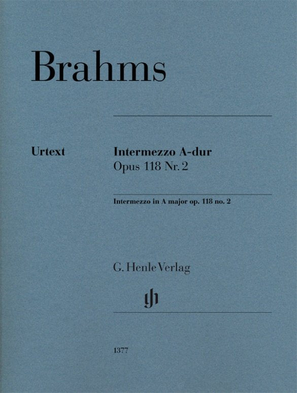 Brahms Intermezzo in A Major Op. 118 No. 2 for Piano - G. Henle Verlag Edition, 8 Pages