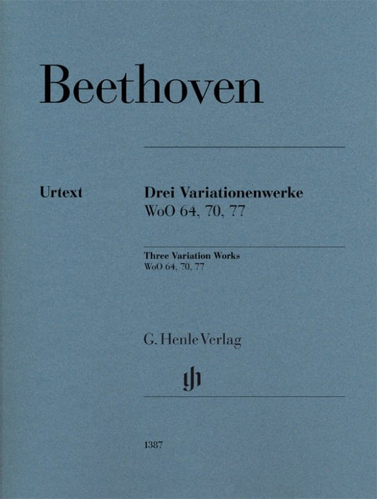 Beethoven - 3 Variations WoO 70, 64, 77 for Piano, Henle Urtext Edition, 27 Pages