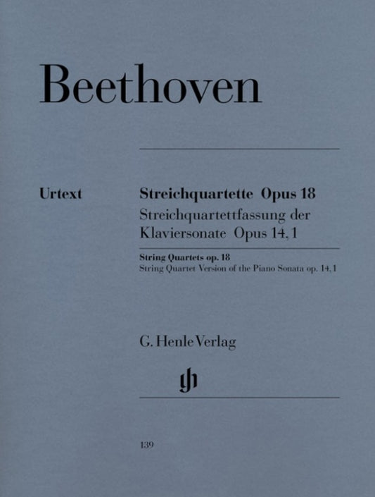 String Quartet Op 18 1 To 6 2 Violin Viola Vc (Set Of Parts) Book