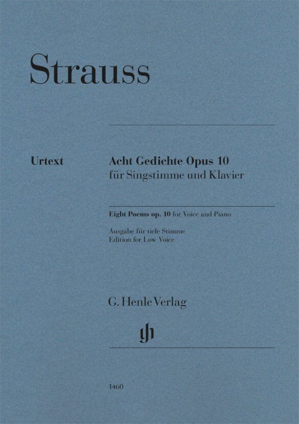 Strauss - Eight Poems Op. 10 for Low Voice/Piano