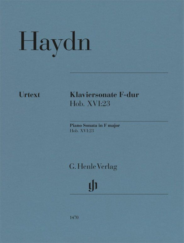 Haydn Piano Sonata F Major Hob XVI:23 Urtext Edition by G. Henle Verlag, 15 pages