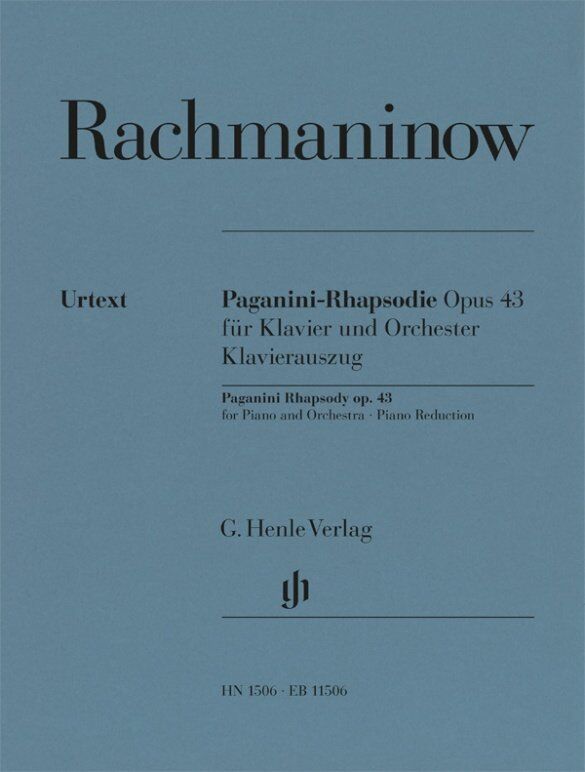 Rachmaninoff Rhapsody on a Theme of Paganini Op. 43 for 2 Pianos 4 Hands, Edited by Heiko Stralendorff, Publisher: G. Henle Verlag, 82 Pages
