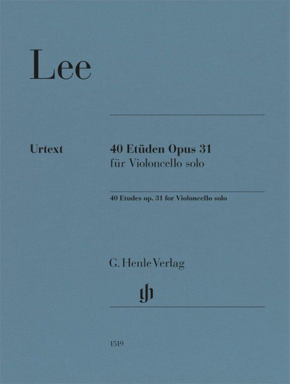 Sebastian Lee - 40 Etudes Op. 31 for Cello Solo, G. Henle Verlag, 69 Pages