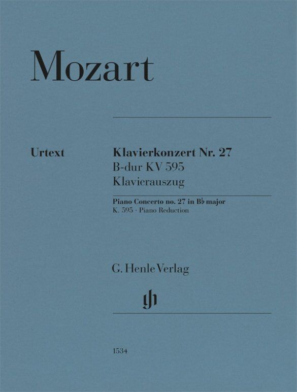 Piano Concerto No. 27 in B Flat Major K 595 for 2 Pianos 4 Hands by Mozart, G. Henle Verlag Edition