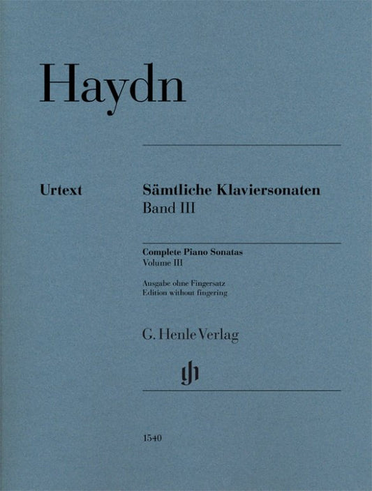 Haydn - Piano Sonatas Vol 3 Urtext Without Fingering