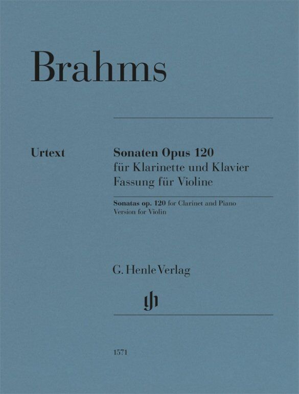 Brahms - Clarinet Sonatas Op. 120 for Violin/Piano, Edited by G. Henle Verlag, 67 Pages