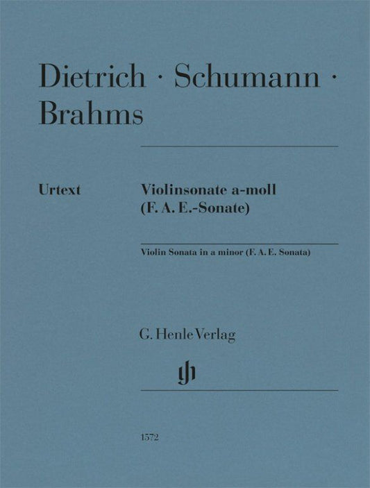 Violin Sonata in A Minor (F. A. E. Sonata) for Violin/Piano by Dietrich, Brahms, Schumann - G. Henle Verlag, 88 Pages