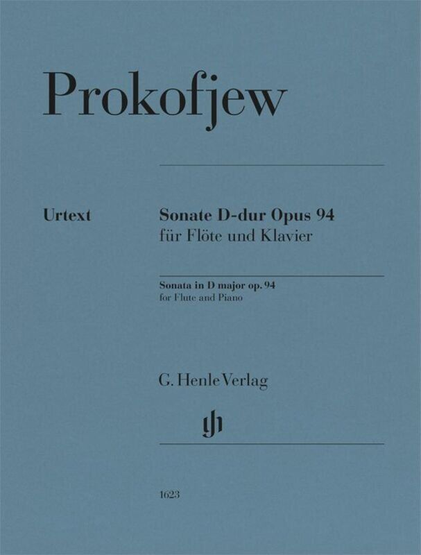 Prokofiev Sonata in D Major Op. 94 for Flute and Piano, Urtext Edition by G. Henle Verlag, 72 Pages