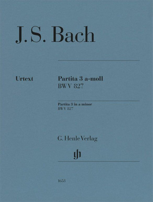 Bach - Partita No 3 A Minor BWV 827 Urtext Edition for Piano by G. Henle Verlag, 24 Pages