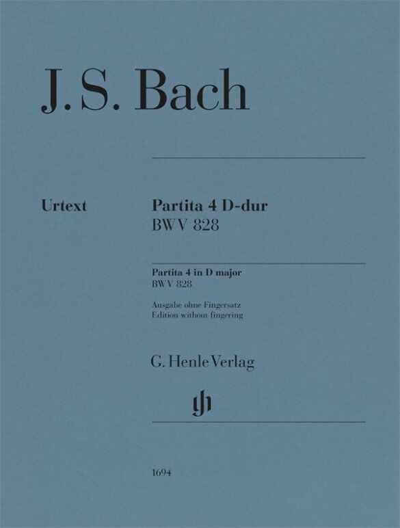 Bach Partita No. 4 in D Major BWV 828 Piano Solo Edition by G. Henle Verlag