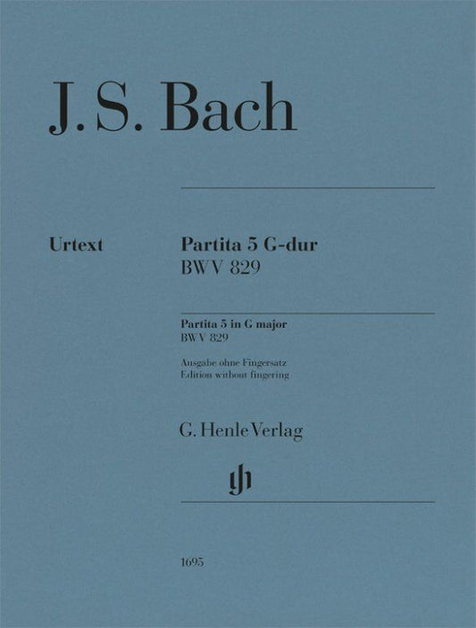 Bach Partita No. 5 in G Major BWV 829 Piano Solo Edition by G. Henle Verlag