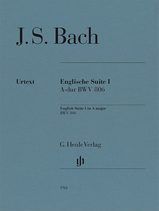 Bach English Suite No 1 A Major BWV 806 Piano Solo Sheet Music by G. Henle Verlag