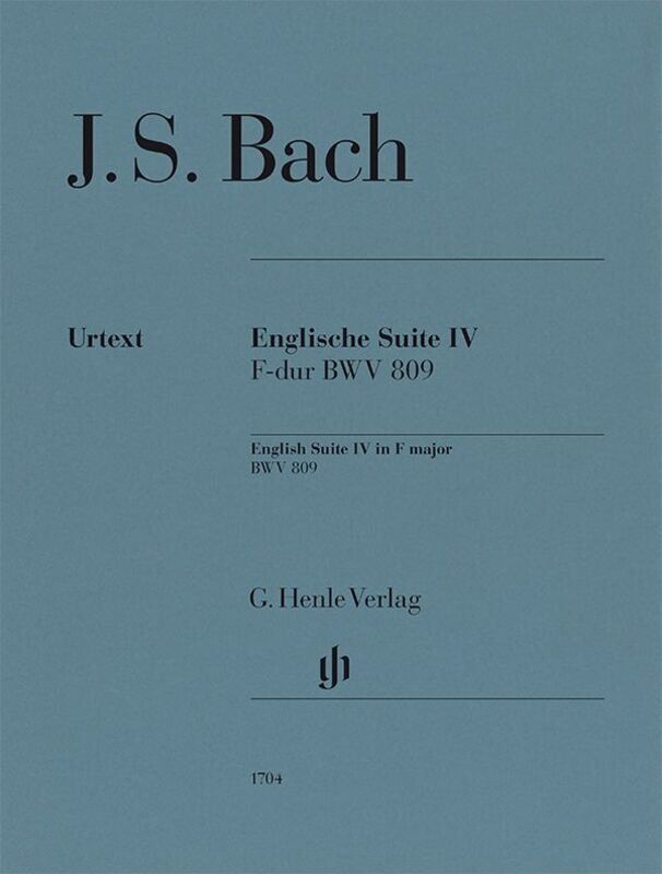 Bach - English Suite No 4 F Major BWV 809 for Piano, 26 Pages, G. Henle Verlag, Piano Solo Edition
