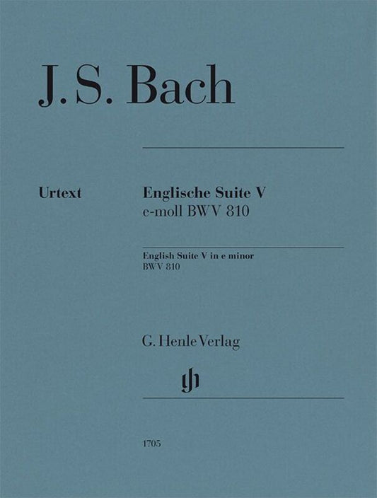 Bach - English Suite No 5 E Minor BWV 810 for Piano Solo, 27 Pages, G. Henle Verlag