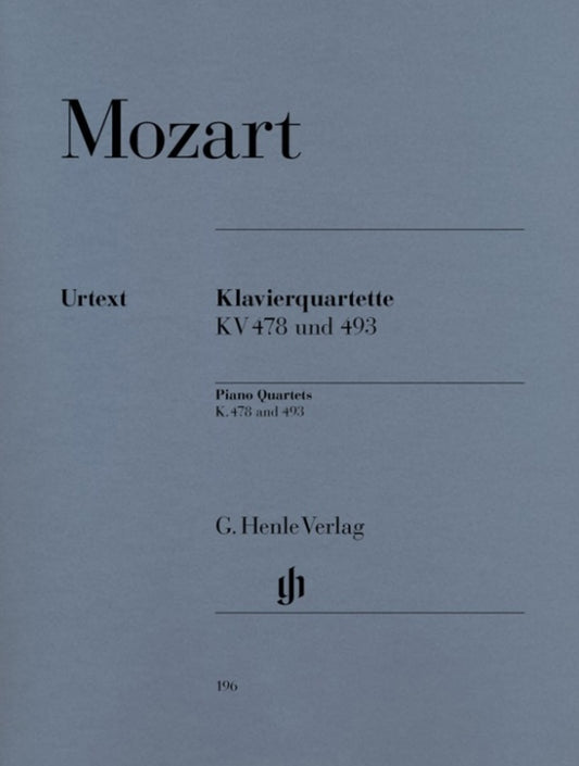 Piano Quartets K478 K493 Violin Viola Vc Piano (Set Of Parts) Book