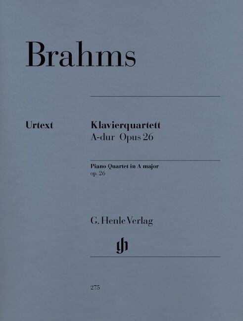 Piano Quartet Op. 26 A Major by Johannes Brahms, G. Henle Verlag, 124 pages, for Piano, Viola, Cello, Violin