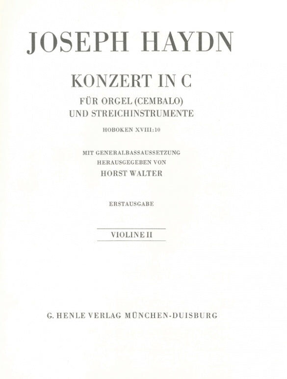 Haydn - Organ Concerto Hob.XVIII:10 - Cello Sheet Music for Ensemble