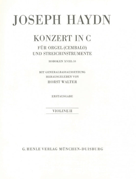 Haydn - Organ Concerto Hob.XVIII:10 - Cello Sheet Music for Ensemble